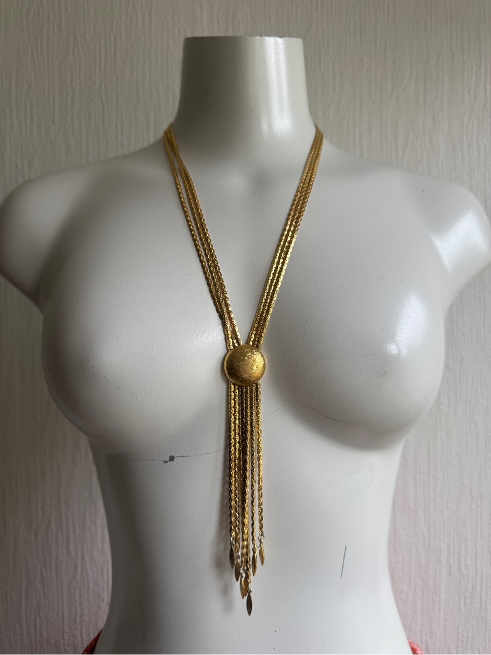 Vintage Goldtone Lariat Style Necklace